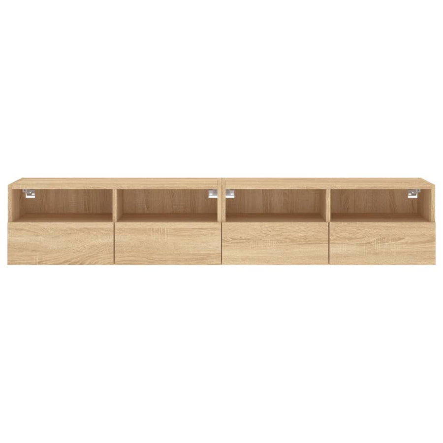 Tv-Wandmeubels 2 St 80X30X30 Cm Bewerkt Hout Sonoma Eikenkleur