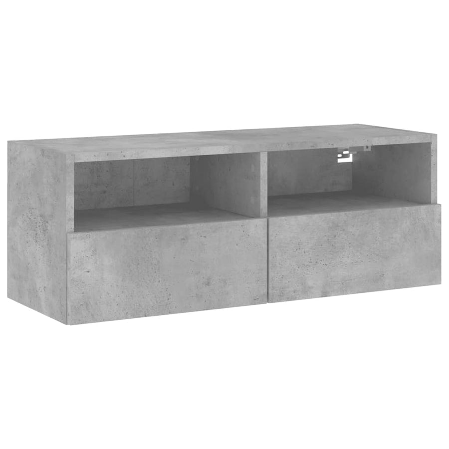 Tv-Wandmeubel 80X30X30 Cm Bewerkt Hout Betongrijs