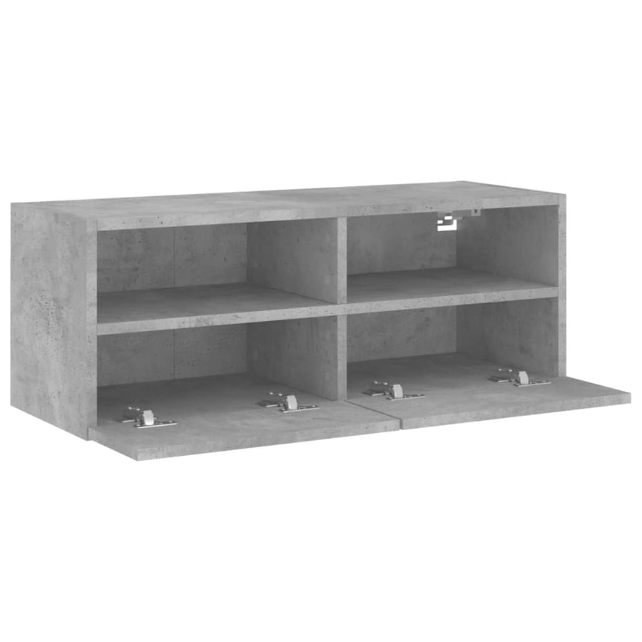 Tv-Wandmeubel 80X30X30 Cm Bewerkt Hout Betongrijs