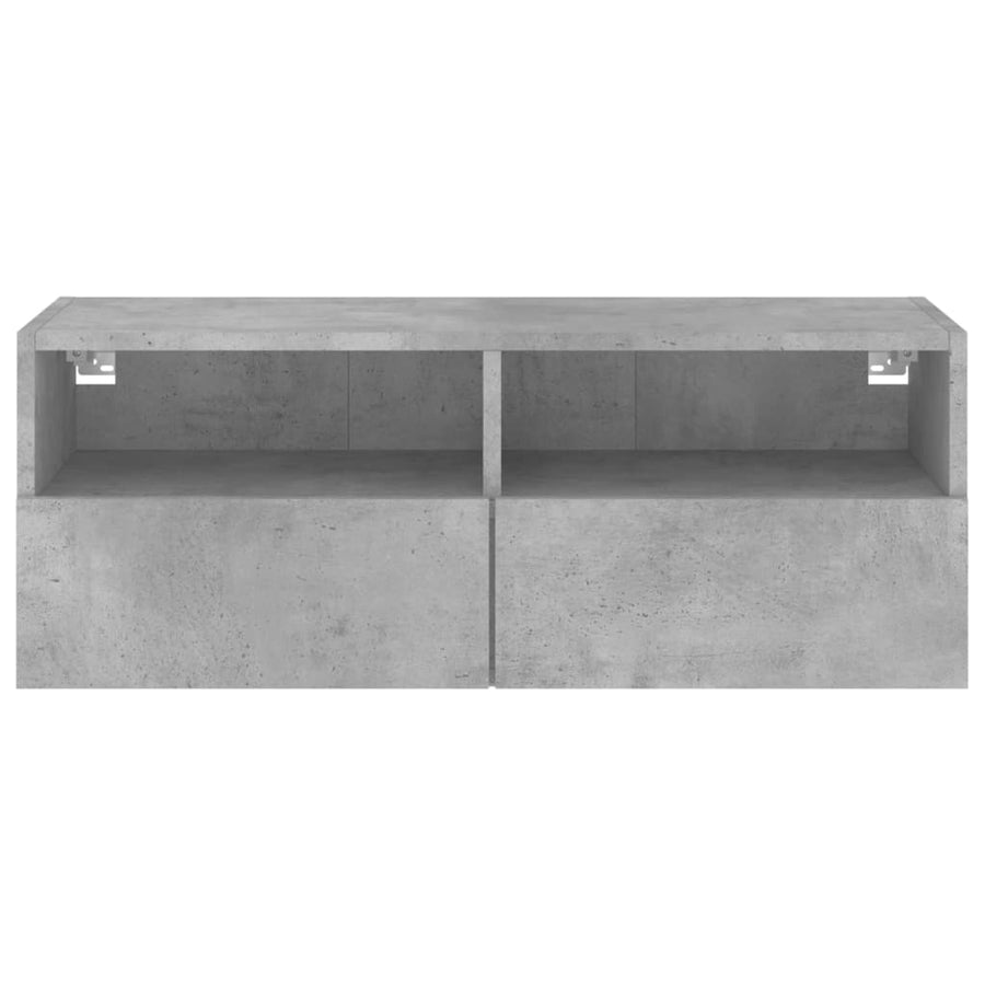 Tv-Wandmeubel 80X30X30 Cm Bewerkt Hout Betongrijs