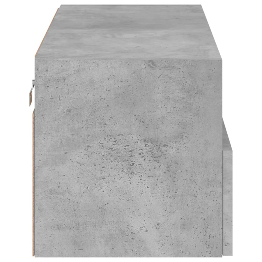 Tv-Wandmeubel 80X30X30 Cm Bewerkt Hout Betongrijs