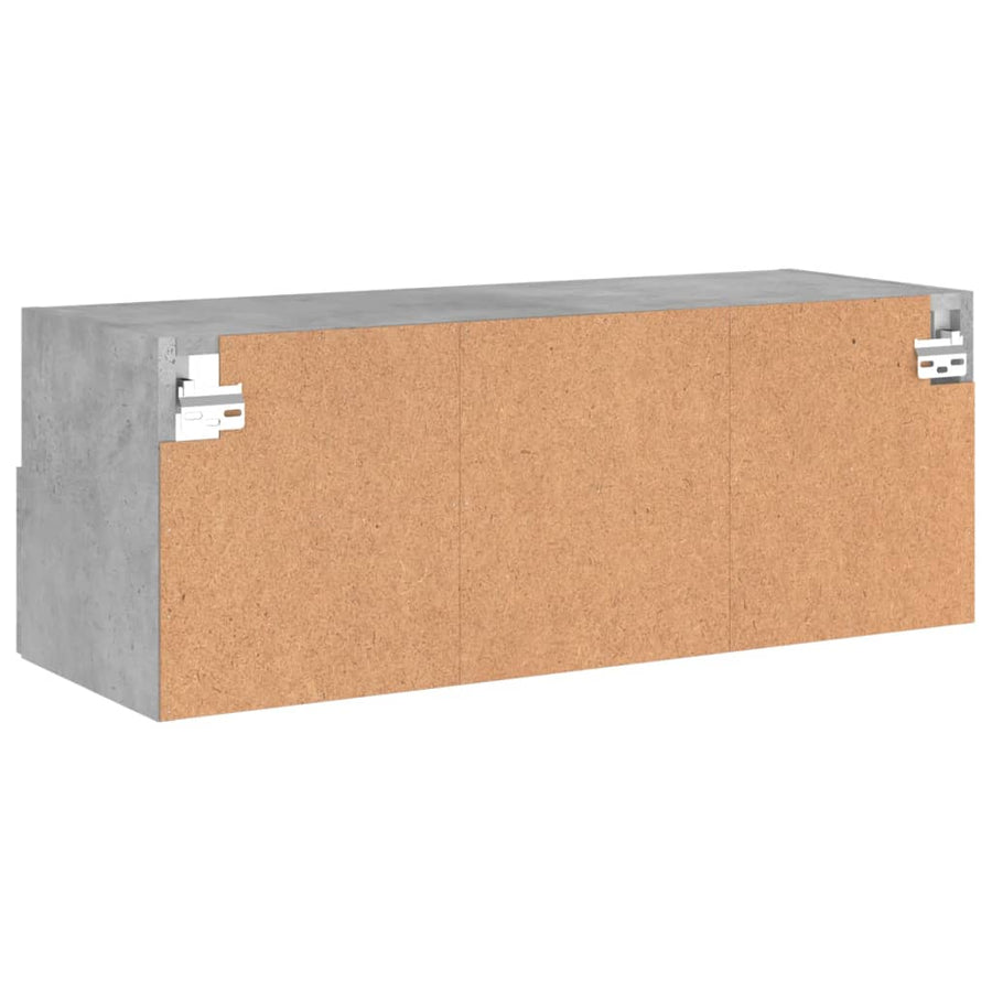 Tv-Wandmeubel 80X30X30 Cm Bewerkt Hout Betongrijs
