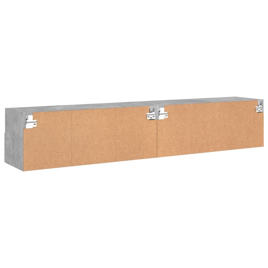 Tv-Wandmeubels 2 St 80X30X30 Cm Bewerkt Hout Betongrijs