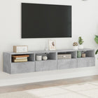 Tv-wandmeubel 80x30x30 cm bewerkt hout betongrijs (2 stuks)
