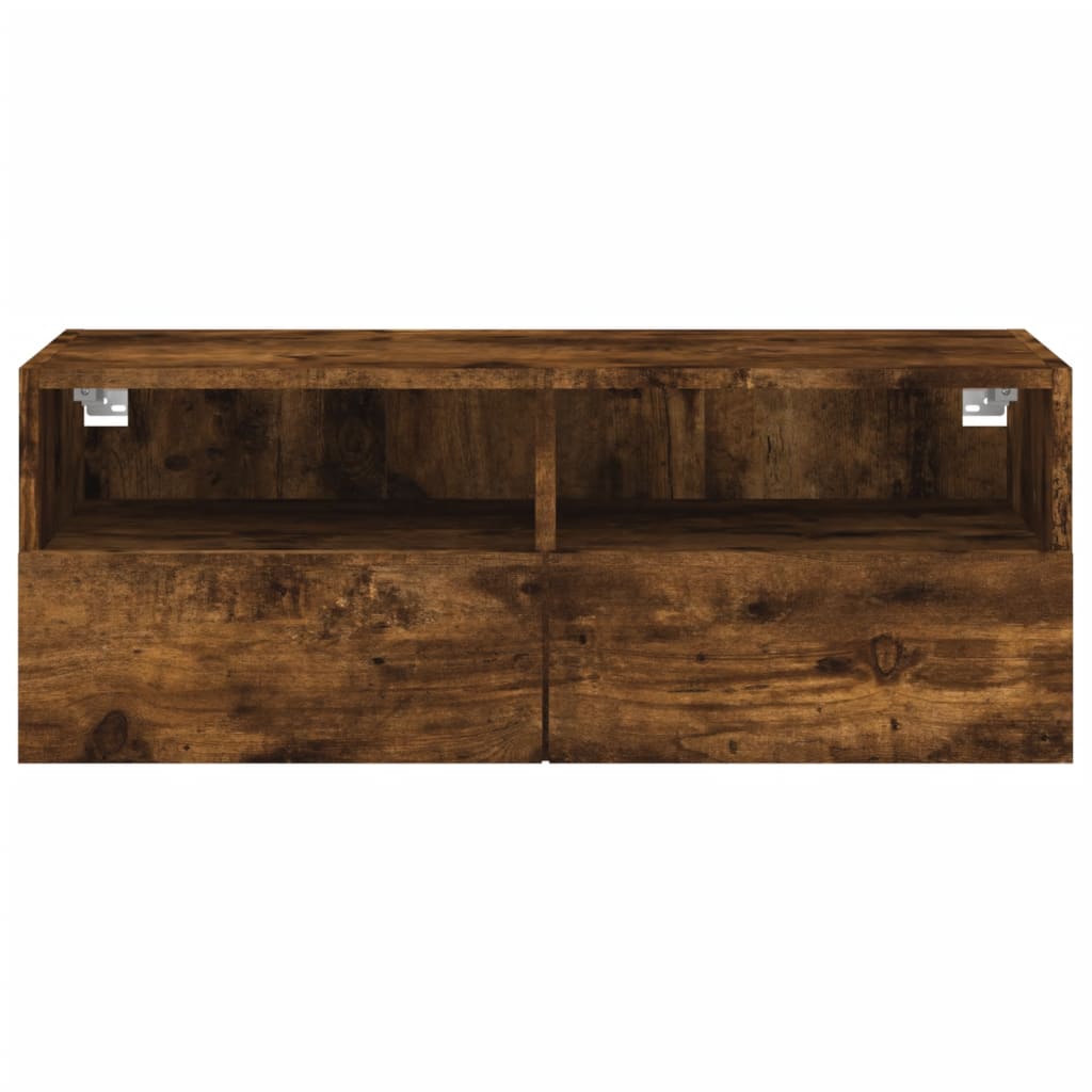 Tv-Wandmeubel 80X30X30 Cm Bewerkt Hout Gerookt Eikenkleurig