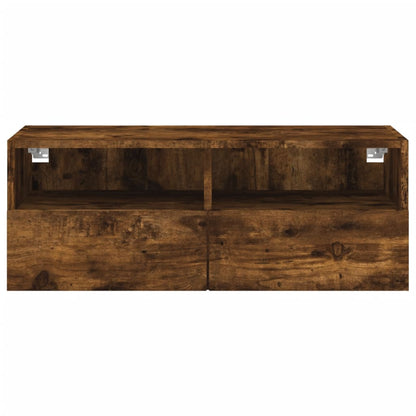 Tv-Wandmeubel 80X30X30 Cm Bewerkt Hout Gerookt Eikenkleurig