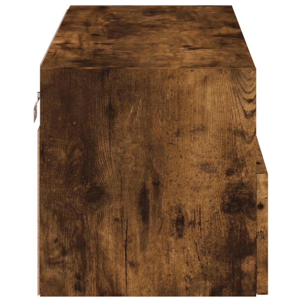 Tv-Wandmeubel 80X30X30 Cm Bewerkt Hout Gerookt Eikenkleurig