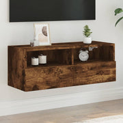 Tv-wandmeubel 80x30x30 cm bewerkt hout gerookt eiken