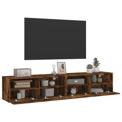 Tv-wandmeubels 2 st 80x30x30 cm bewerkt hout gerookt eikenkleur