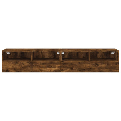 Tv-wandmeubels 2 st 80x30x30 cm bewerkt hout gerookt eikenkleur
