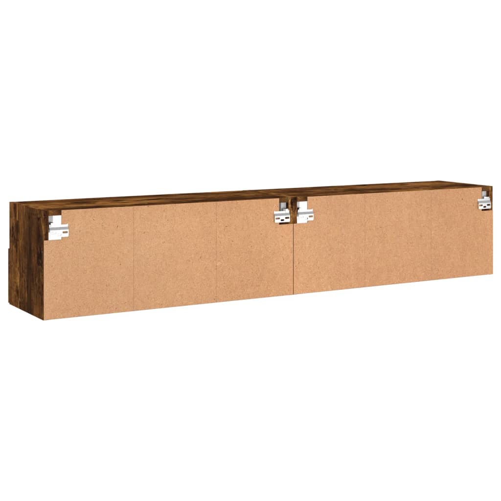 Tv-wandmeubels 2 st 80x30x30 cm bewerkt hout gerookt eikenkleur