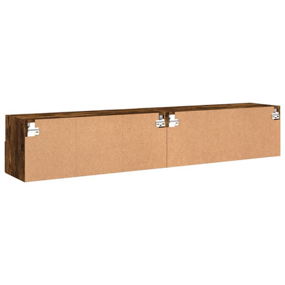 Tv-wandmeubels 2 st 80x30x30 cm bewerkt hout gerookt eikenkleur