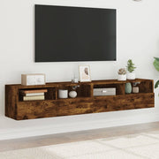 TV cabinets 2 pcs 80x30x30 cm engineered wood smoked oak colour