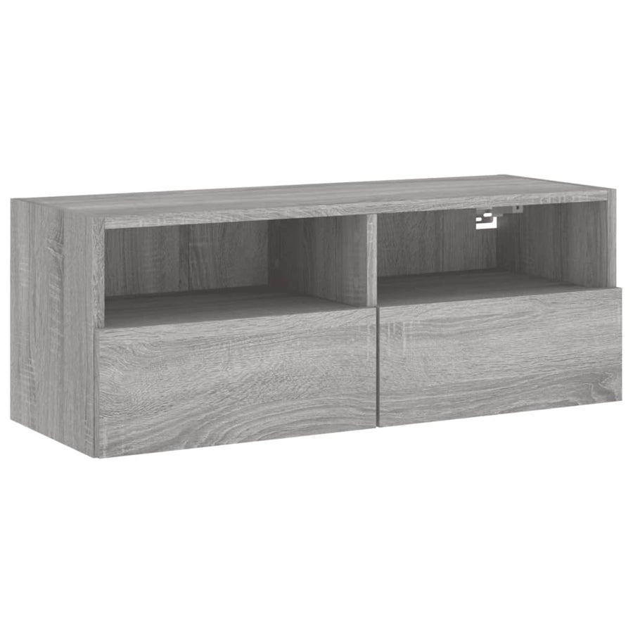 Tv-Wandmeubel 80X30X30 Cm Bewerkt Hout Grijs Sonoma Eikenkleur