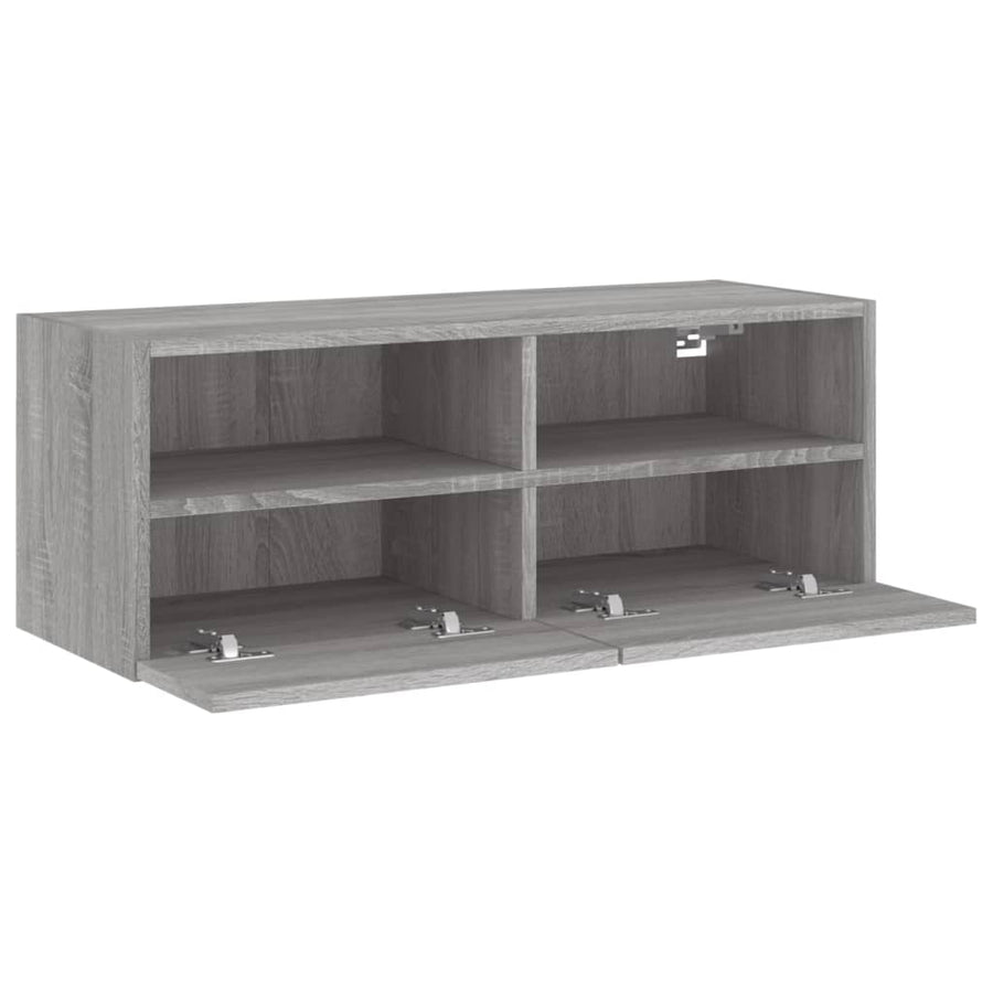 Tv-Wandmeubel 80X30X30 Cm Bewerkt Hout Grijs Sonoma Eikenkleur