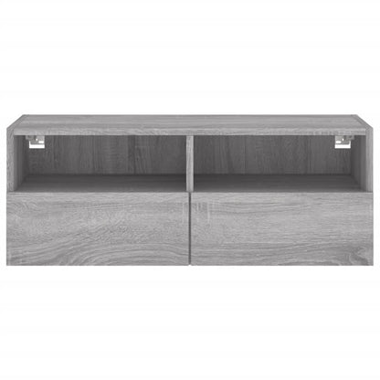 Tv-Wandmeubel 80X30X30 Cm Bewerkt Hout Grijs Sonoma Eikenkleur