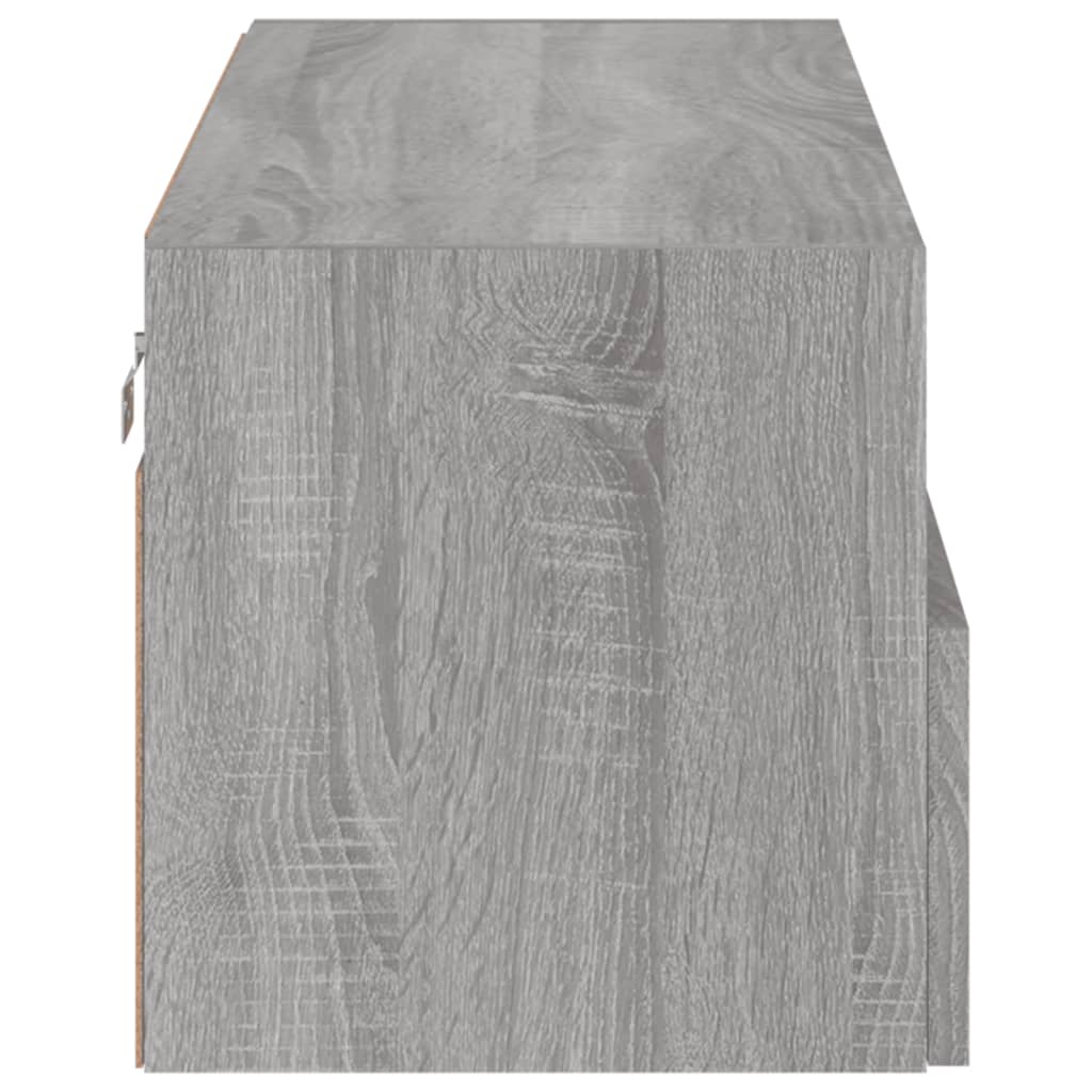 Tv-Wandmeubel 80X30X30 Cm Bewerkt Hout Grijs Sonoma Eikenkleur