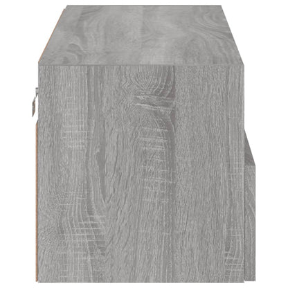 Tv-Wandmeubel 80X30X30 Cm Bewerkt Hout Grijs Sonoma Eikenkleur