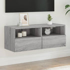 Tv-wandmeubel 80x30x30 cm bewerkt hout grijs