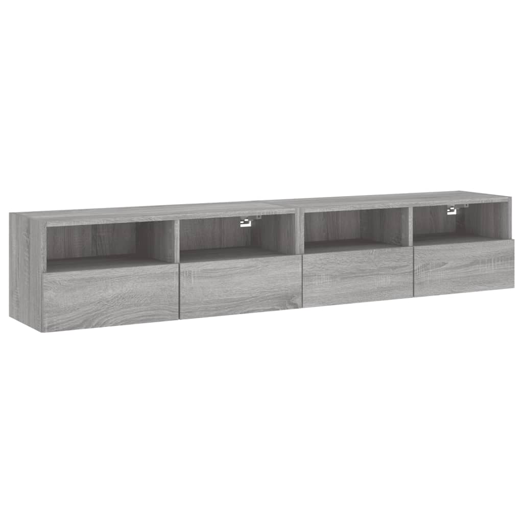 Tv-Wandmeubels 2 St 80X30X30 Cm Bewerkt Hout Grijs Sonoma Eiken