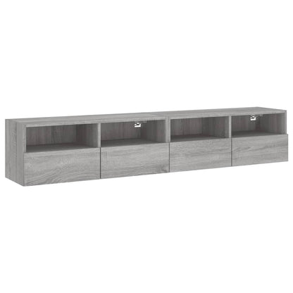 Tv-Wandmeubels 2 St 80X30X30 Cm Bewerkt Hout Grijs Sonoma Eiken