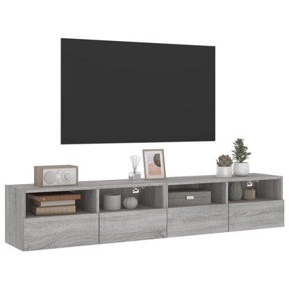 Tv-Wandmeubels 2 St 80X30X30 Cm Bewerkt Hout Grijs Sonoma Eiken