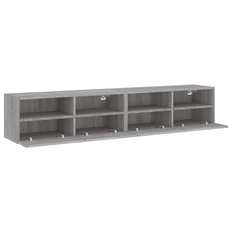 Tv-Wandmeubels 2 St 80X30X30 Cm Bewerkt Hout Grijs Sonoma Eiken