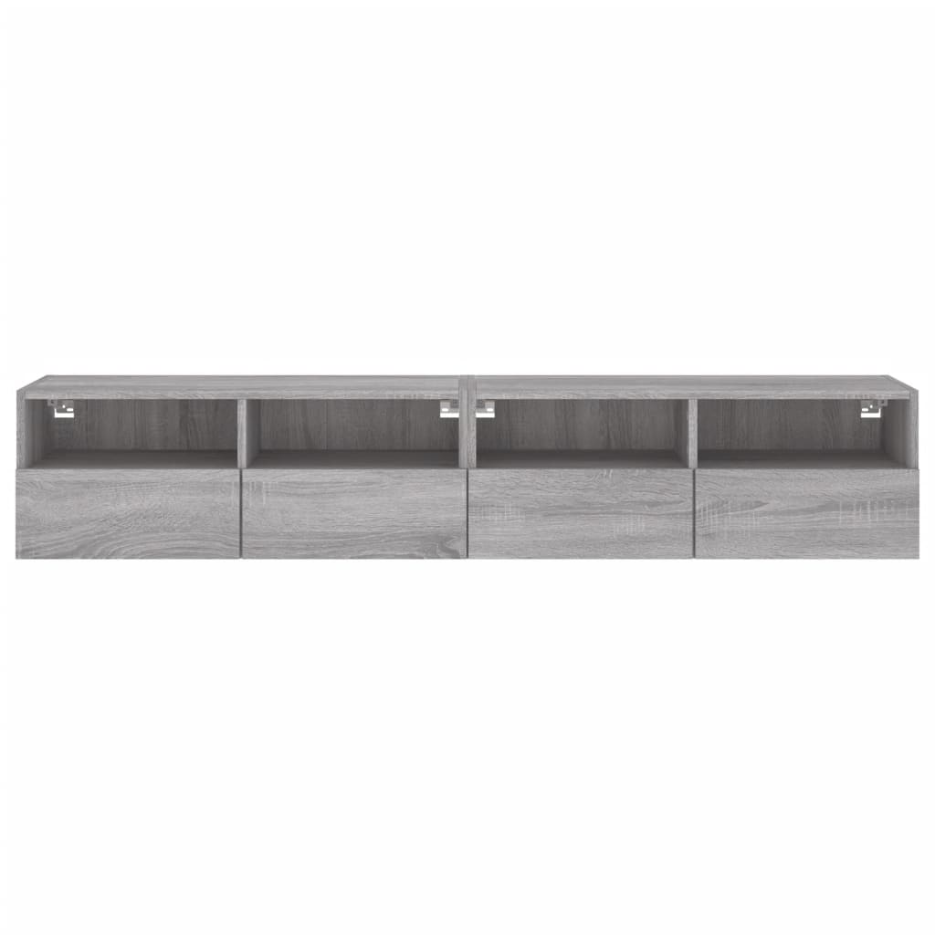 Tv-Wandmeubels 2 St 80X30X30 Cm Bewerkt Hout Grijs Sonoma Eiken