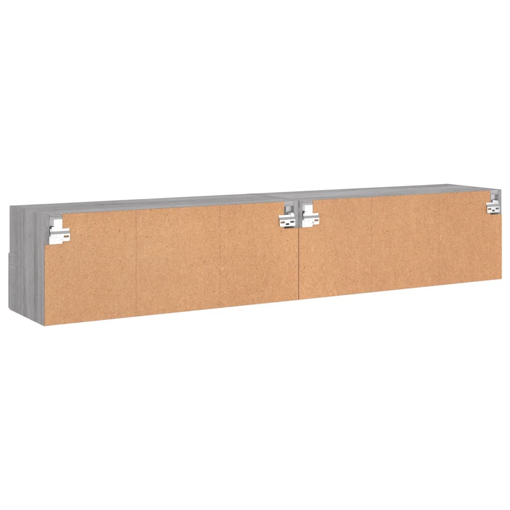 Tv-Wandmeubels 2 St 80X30X30 Cm Bewerkt Hout Grijs Sonoma Eiken