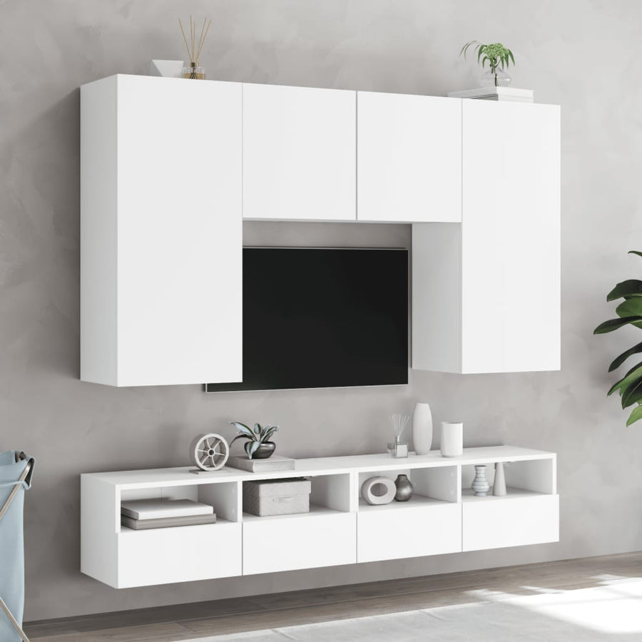 Tv-Wandmeubel 100X30X30 Cm Bewerkt Hout Wit