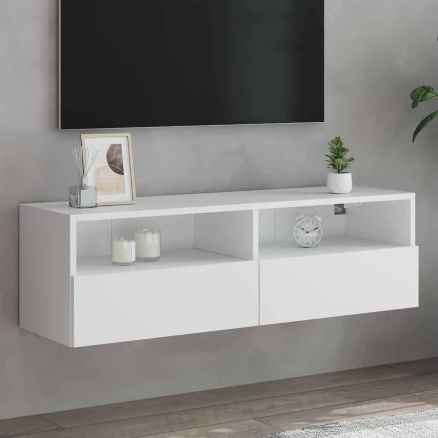 Tv-Wandmeubel 100X30X30 Cm Bewerkt Hout Wit