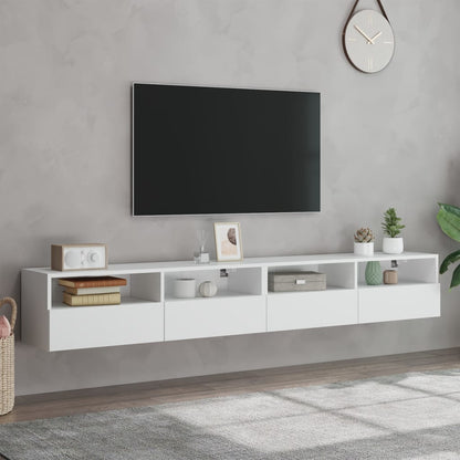Tv-Wandmeubels 2 St 100X30X30 Cm Bewerkt Hout Wit