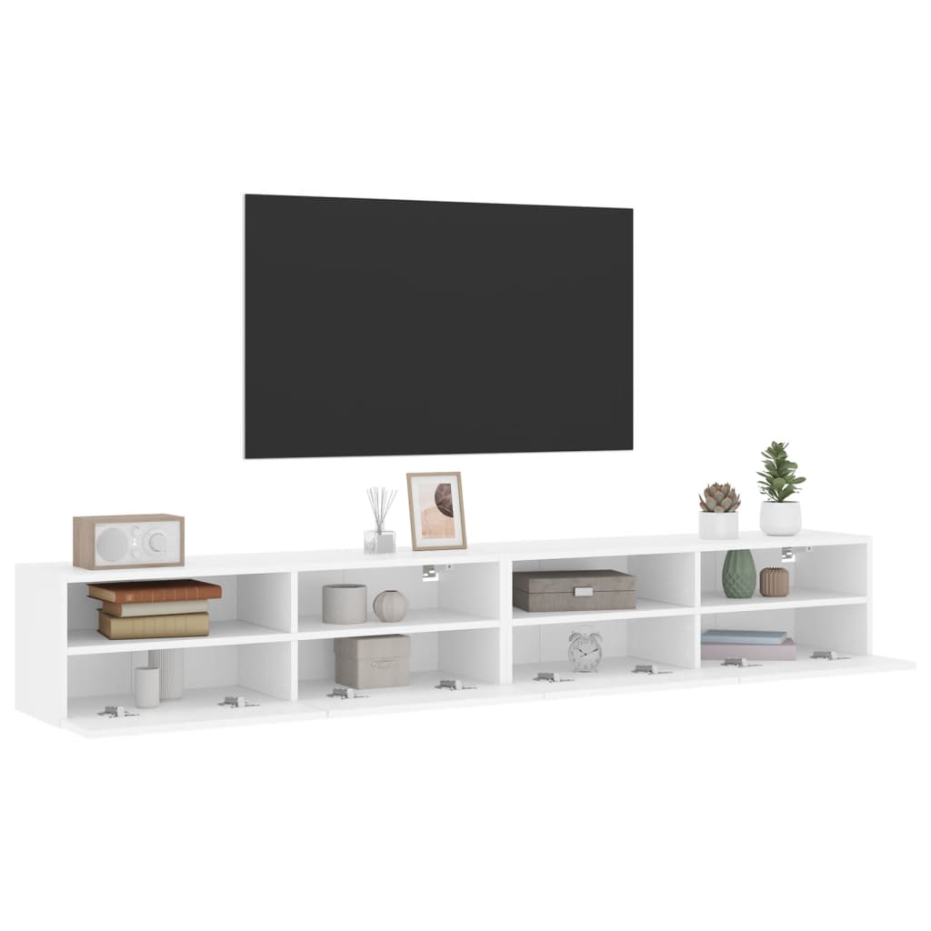 Tv-Wandmeubels 2 St 100X30X30 Cm Bewerkt Hout Wit