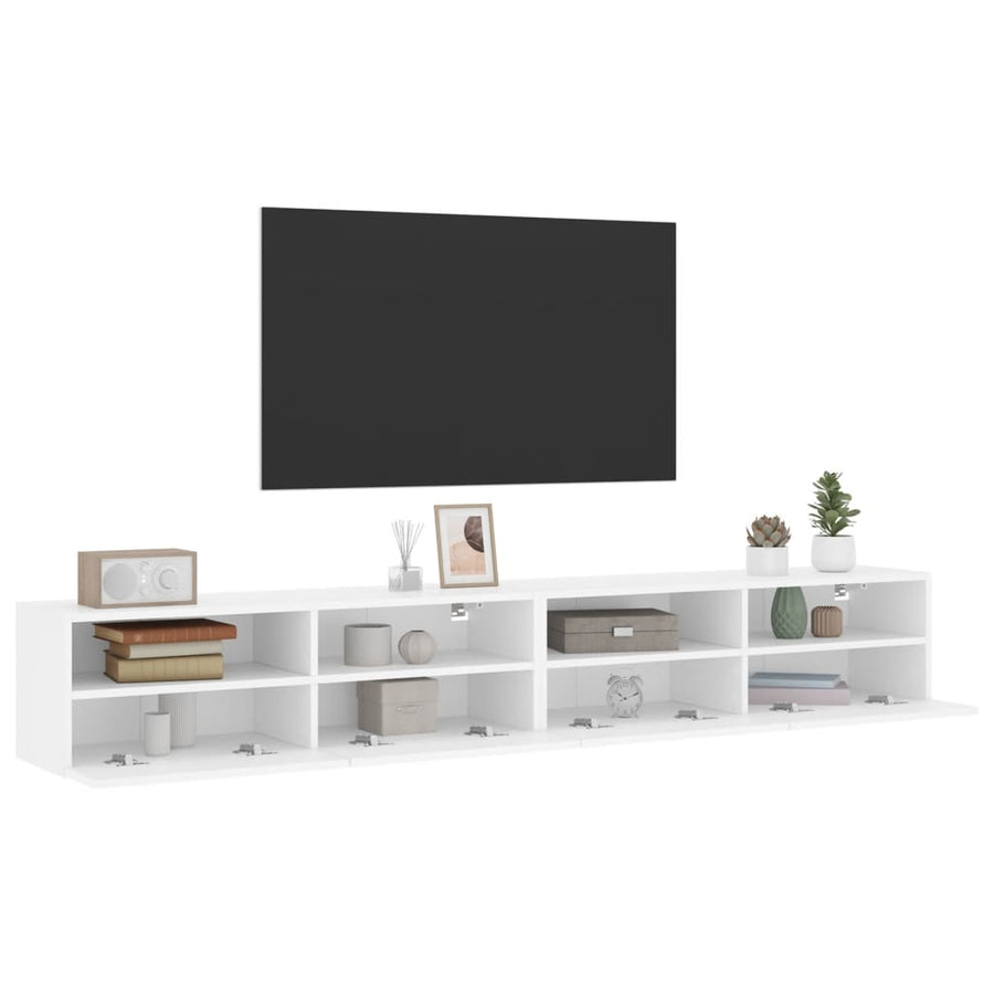 Tv-Wandmeubels 2 St 100X30X30 Cm Bewerkt Hout Wit