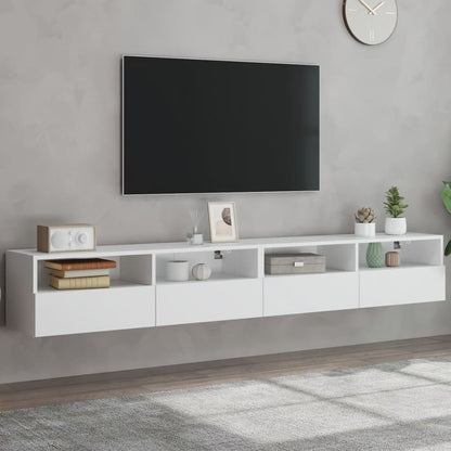 Tv-Wandmeubels 2 St 100X30X30 Cm Bewerkt Hout Wit