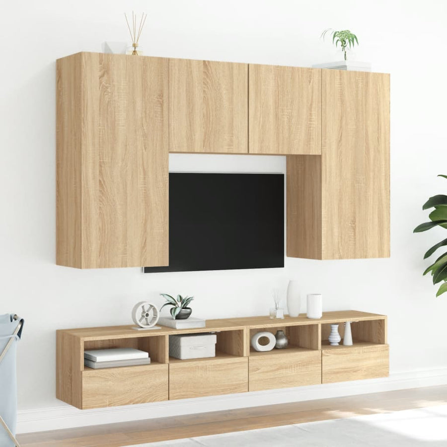 Tv-Wandmeubel 100X30X30 Cm Bewerkt Hout Sonoma Eikenkleurig