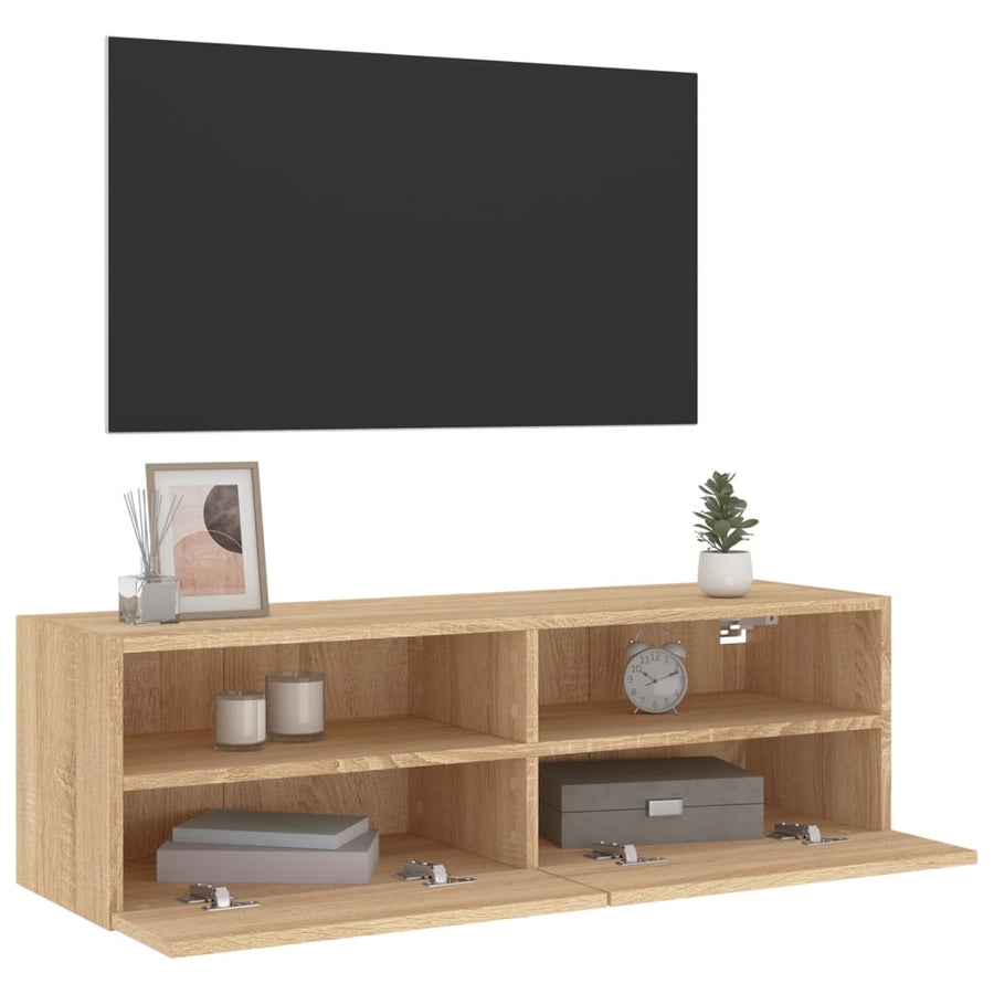 Tv-Wandmeubel 100X30X30 Cm Bewerkt Hout Sonoma Eikenkleurig