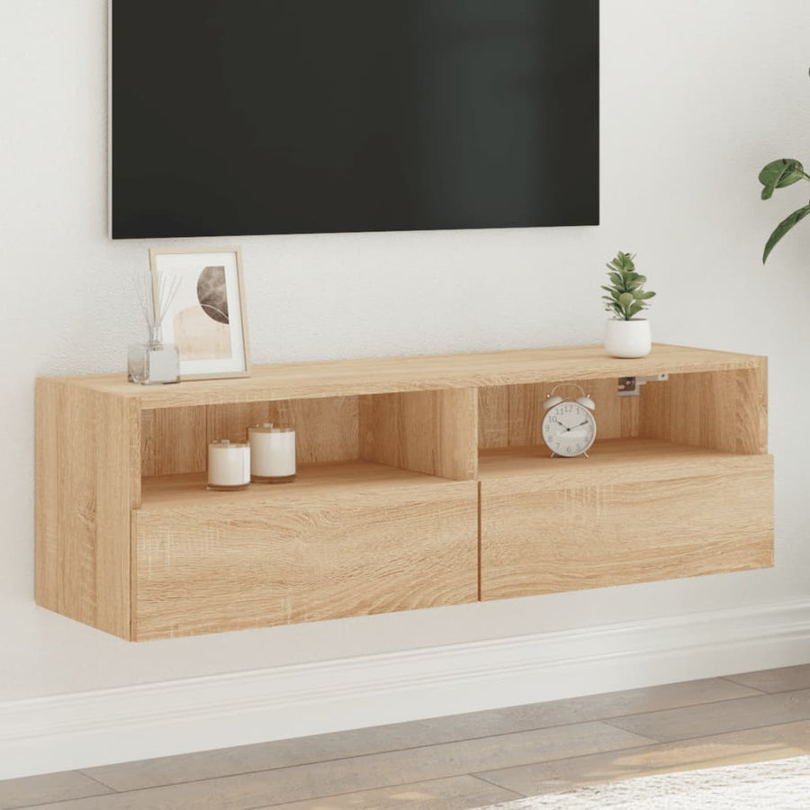 Tv-Wandmeubel 100X30X30 Cm Bewerkt Hout Sonoma Eikenkleurig