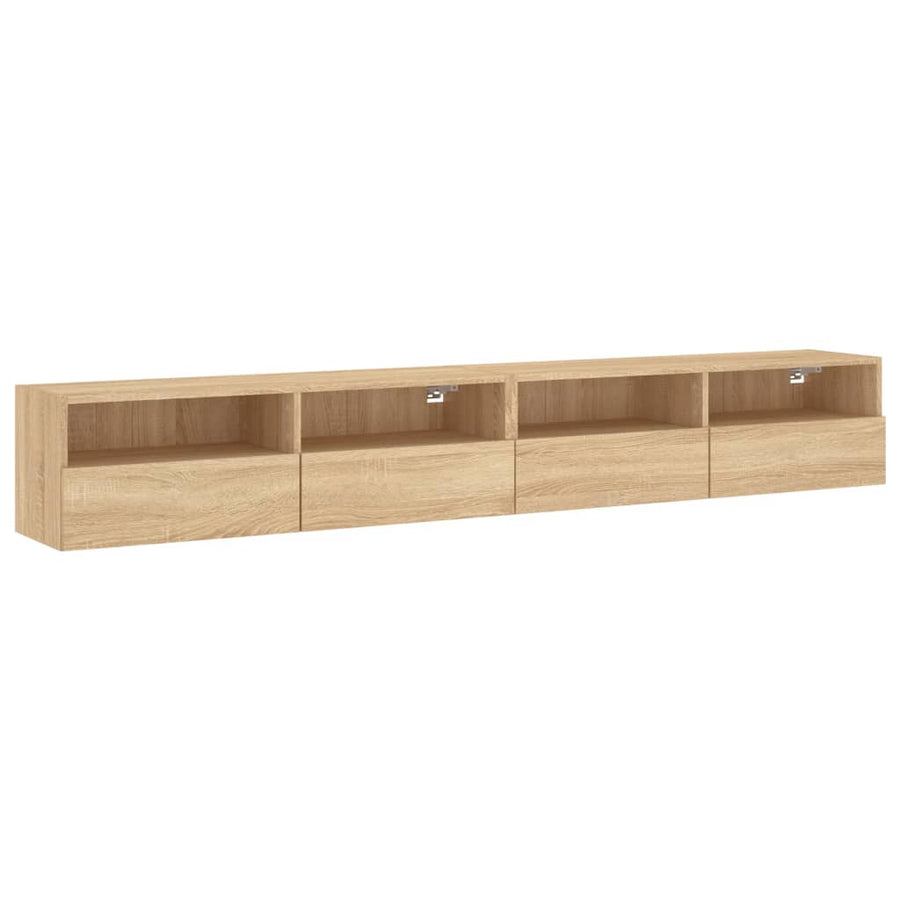 Tv-Wandmeubels 2 St 100X30X30 Cm Hout Sonoma Eikenkleurig