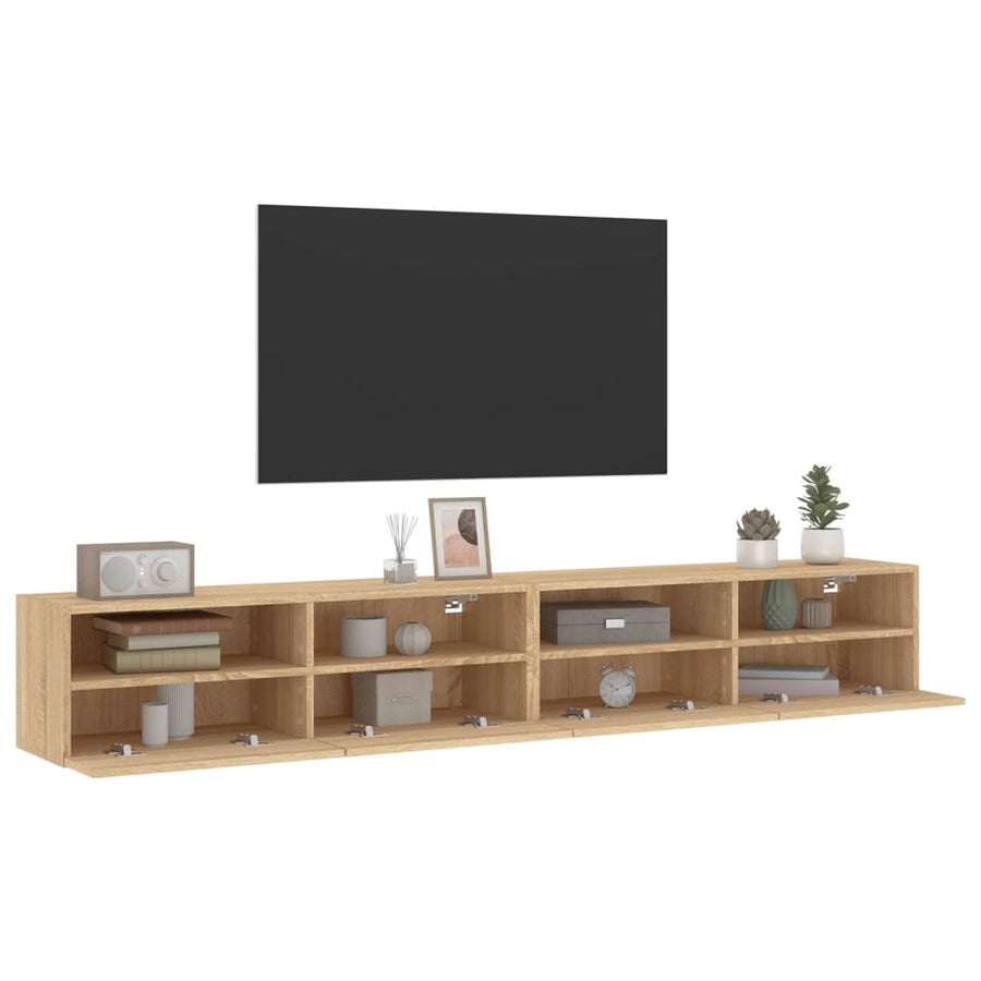 Tv-Wandmeubels 2 St 100X30X30 Cm Hout Sonoma Eikenkleurig