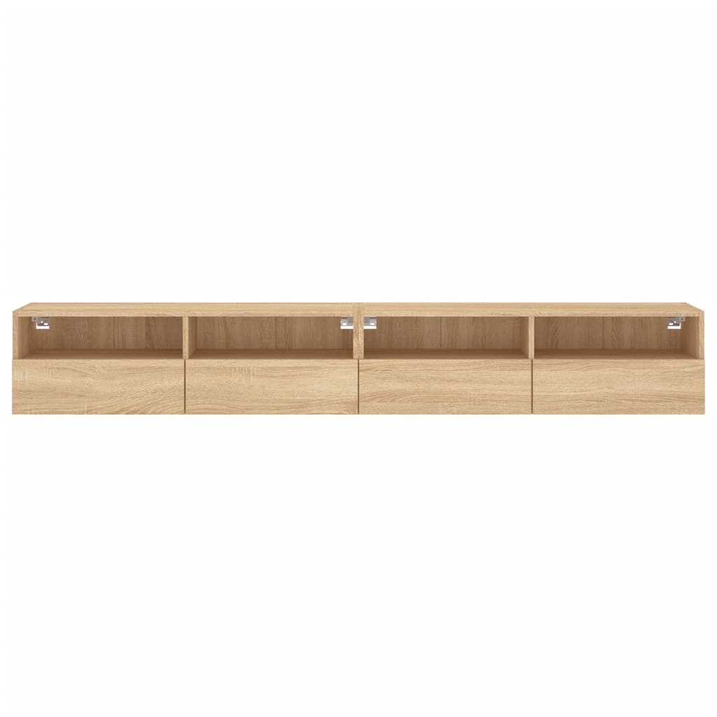Tv-Wandmeubels 2 St 100X30X30 Cm Hout Sonoma Eikenkleurig