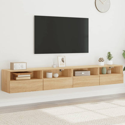 Tv-Wandmeubels 2 St 100X30X30 Cm Hout Sonoma Eikenkleurig