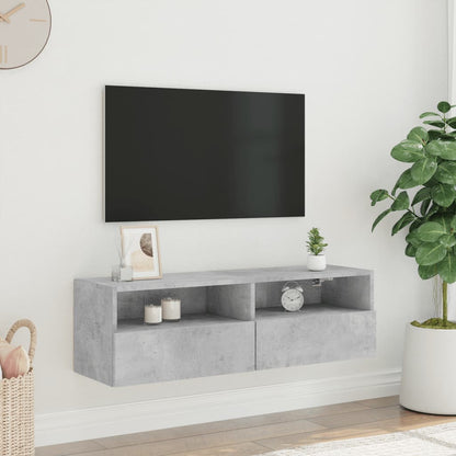 Tv-Wandmeubel 100X30X30 Cm Bewerkt Hout Betongrijs