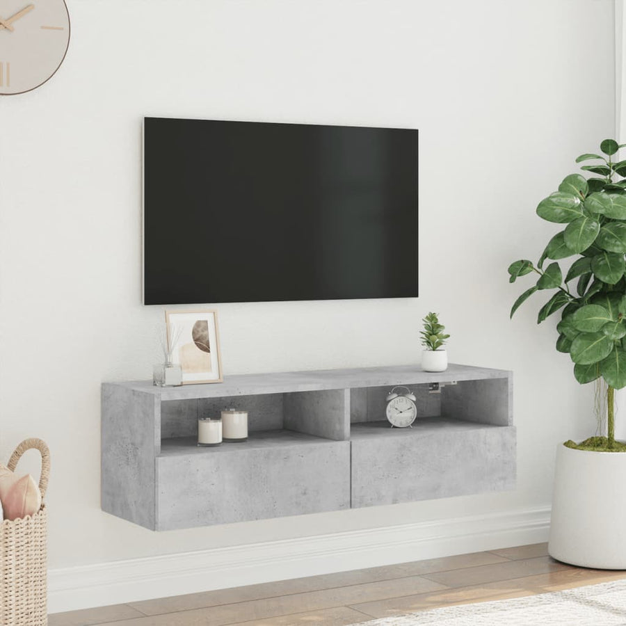 Tv-Wandmeubel 100X30X30 Cm Bewerkt Hout Betongrijs