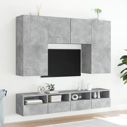 Tv-Wandmeubel 100X30X30 Cm Bewerkt Hout Betongrijs
