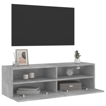 Tv-Wandmeubel 100X30X30 Cm Bewerkt Hout Betongrijs