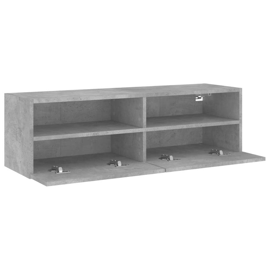 Tv-Wandmeubel 100X30X30 Cm Bewerkt Hout Betongrijs