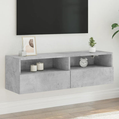 Tv-Wandmeubel 100X30X30 Cm Bewerkt Hout Betongrijs