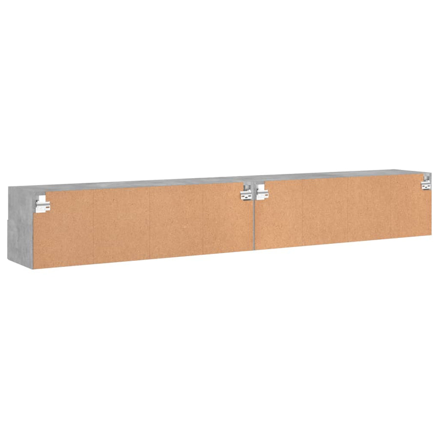 Tv-Wandmeubels 2 St 100X30X30 Cm Bewerkt Hout Betongrijs