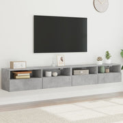 TV cabinets 2 pcs 100x30x30 cm engineered wood concrete grey